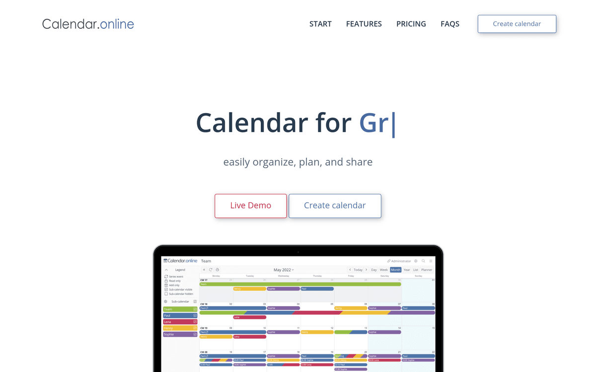 calendar.online